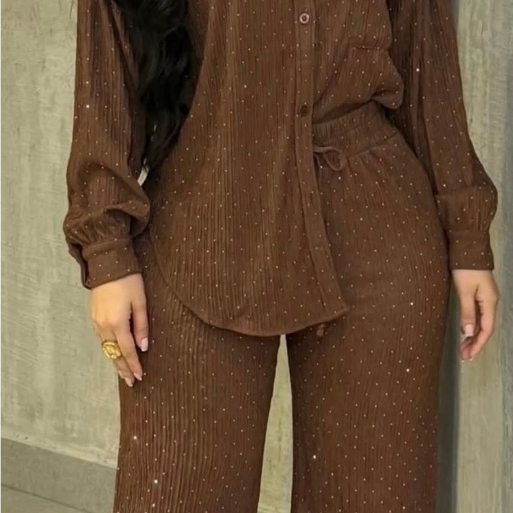 Brown Women's Pants & Jumpsuit Set